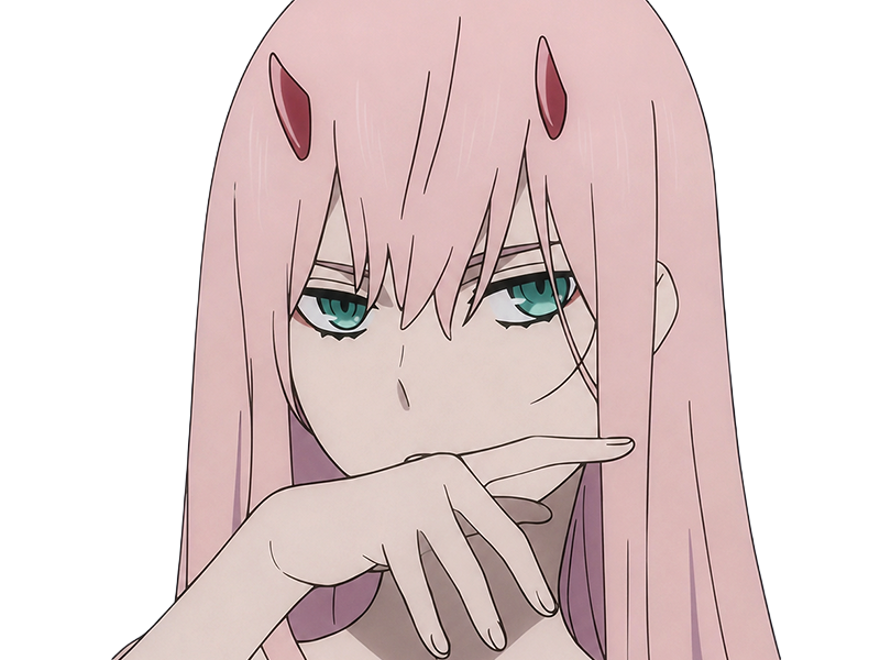 zero two darling franxx hybride humaine-hurleuse sapien femme waifu cheveux roses yeux verts manga anime