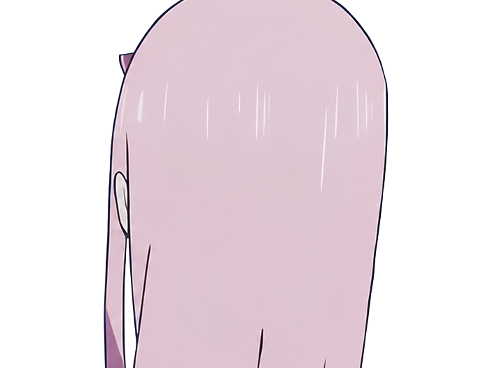 Sticker zero two darling franxx hybride humaine hurleuse sapien femme waifu cheveux roses yeux verts manga anime par Dark-63