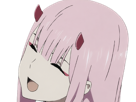 zero-two-darling-franxx-hybride-humaine-hurleuse-sapien-femme-waifu-cheveux-roses-yeux-verts-manga-anime