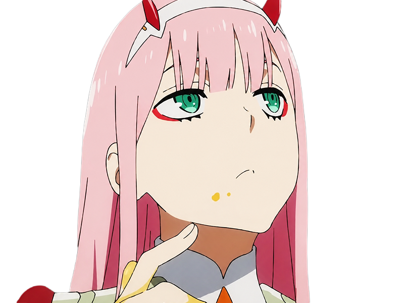 zero two darling franxx hybride humaine-hurleuse sapien femme waifu cheveux roses yeux verts manga anime