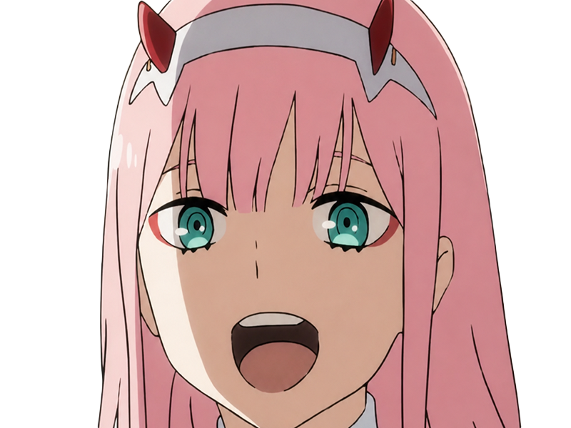 zero two darling franxx hybride humaine-hurleuse sapien femme waifu cheveux roses yeux verts manga anime
