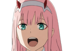 zero-two-darling-franxx-hybride-humaine-hurleuse-sapien-femme-waifu-cheveux-roses-yeux-verts-manga-anime