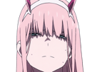 zero-two-darling-franxx-hybride-humaine-hurleuse-sapien-femme-waifu-cheveux-roses-yeux-verts-manga-anime