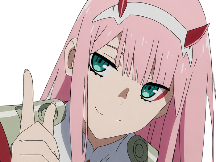 zero two darling franxx hybride humaine-hurleuse sapien femme waifu cheveux roses yeux verts manga anime