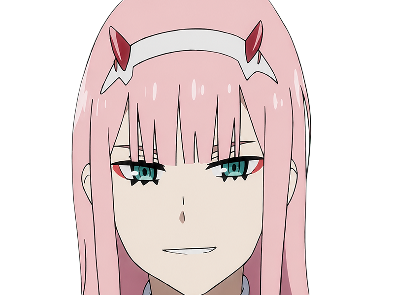 zero two darling franxx hybride humaine-hurleuse sapien femme waifu cheveux roses yeux verts manga anime