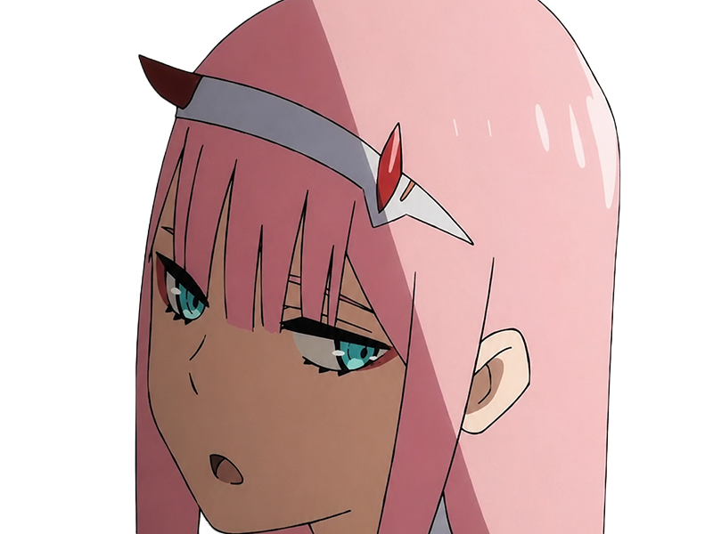 zero two darling franxx hybride humaine-hurleuse sapien femme waifu cheveux roses yeux verts manga anime