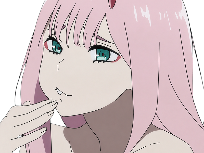 zero two darling franxx hybride humaine-hurleuse sapien femme waifu cheveux roses yeux verts manga anime