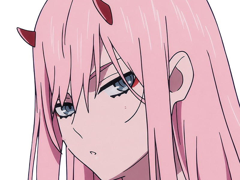 zero two darling franxx hybride humaine-hurleuse sapien femme waifu cheveux roses yeux verts manga anime