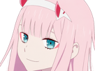zero-two-darling-franxx-hybride-humaine-hurleuse-sapien-femme-waifu-cheveux-roses-yeux-verts-manga-anime