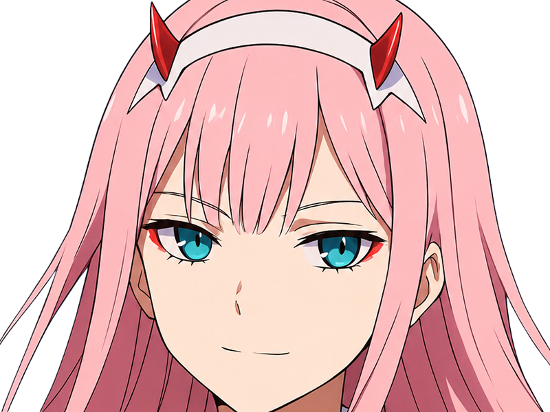 zero two darling franxx hybride humaine-hurleuse sapien femme waifu cheveux roses yeux verts manga anime