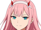 zero-two-darling-franxx-hybride-humaine-hurleuse-sapien-femme-waifu-cheveux-roses-yeux-verts-manga-anime