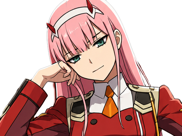 zero two darling franxx hybride humaine-hurleuse sapien femme waifu cheveux roses yeux verts manga anime