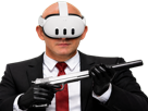 lenglet-hitman-47-vr-hit-quest-3-quest3-meta-realite-virtuelle-pistolet-flingue-chauve-calvitie