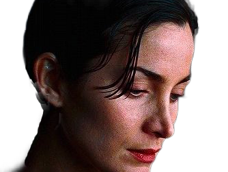 carrie anne moss matrix trinity cheveux noir latex cuir fic bloop lunettes