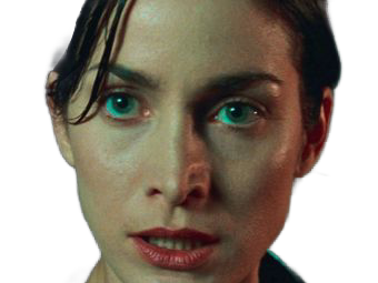 carrie anne moss matrix trinity cheveux noir latex cuir fic bloop lunettes