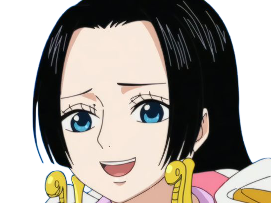 boa hancock one piece cheveux noir yeux bleu boucles oreilles serpent fic bloop