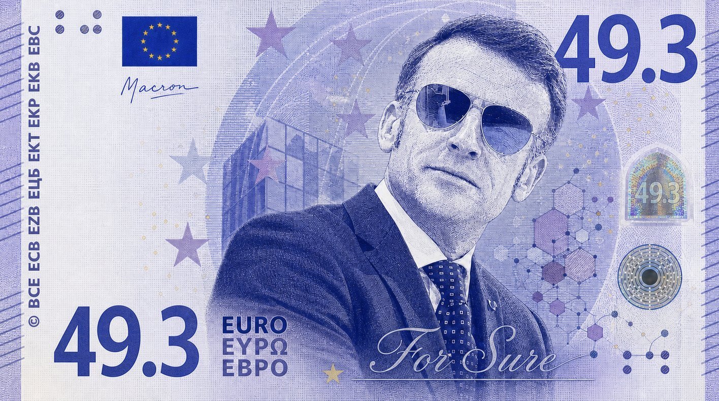 emmanuel macron billet monnaie forsure lunette soleil euro