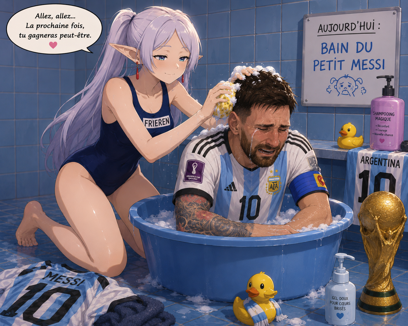 frieren lave messi bain maillot argentine 10 espagne finito finale cdm 2026 pleure chiale brisax