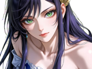 brunhilde-record-of-ragnarok-brunehilde-cheveux-bleu-nuit-yeux-vert-broche-aile-valkyrie-fic-bloop