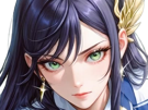 brunhilde-record-of-ragnarok-brunehilde-cheveux-bleu-nuit-yeux-vert-broche-aile-valkyrie-fic-bloop