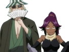 kisuke-urahara-bleach-chapeau-vert-oeil-opimissime-bloop-yoruichi-shihouin-probleme-de-couple