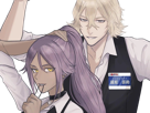 kisuke-urahara-bleach-chapeau-vert-oeil-opimissime-bloop-yoruichi-shihouin-probleme-de-couple