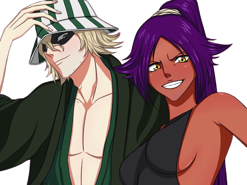 kisuke urahara bleach chapeau vert oeil opimissime bloop yoruichi shihouin probleme de couple