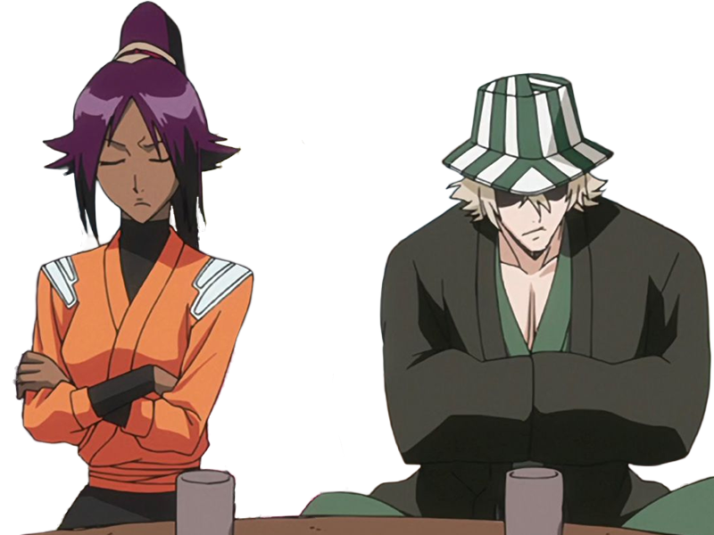 kisuke urahara bleach chapeau vert oeil opimissime bloop yoruichi shihouin probleme de couple