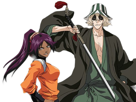 kisuke urahara bleach chapeau vert oeil opimissime bloop yoruichi shihouin probleme de couple