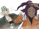 kisuke-urahara-bleach-chapeau-vert-oeil-opimissime-bloop-yoruichi-shihouin-probleme-de-couple