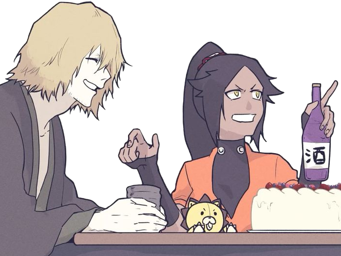 kisuke urahara bleach chapeau vert oeil opimissime bloop yoruichi shihouin probleme de couple