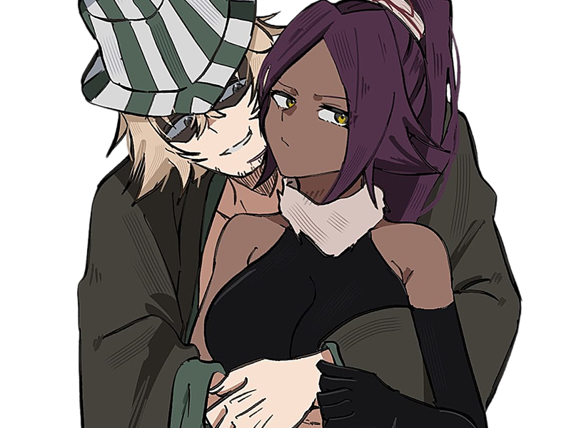 kisuke urahara bleach chapeau vert oeil opimissime bloop yoruichi shihouin probleme de couple