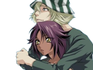 kisuke-urahara-bleach-chapeau-vert-oeil-opimissime-bloop-yoruichi-shihouin-probleme-de-couple