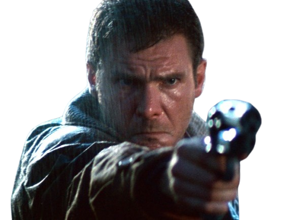 blade runner harrison ford acteur homme pluie pistolet americain 80s