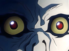 ryuk-death-note-pluton-ange-demon-ailes-noir-yeux-jaune-soufre-pomme-fic-bloop