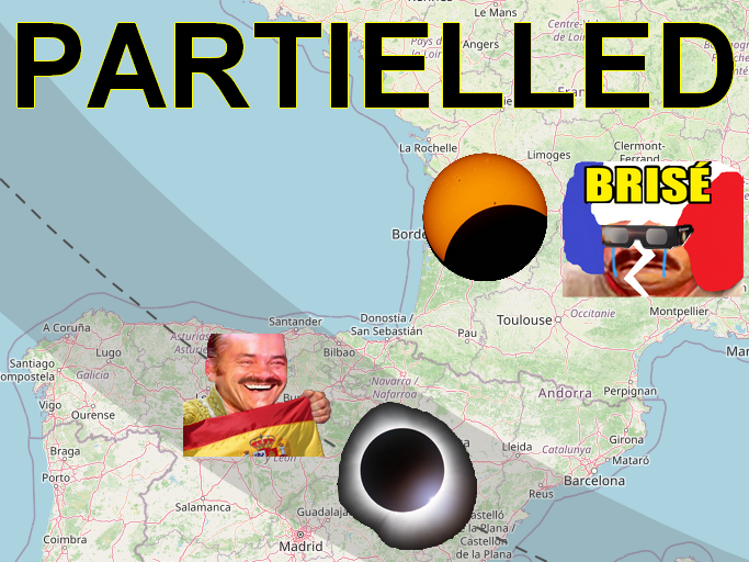 eclipse solaire soleil 12 aout 2026 espagne france partielle totale partielled lune lunettes bande totalite