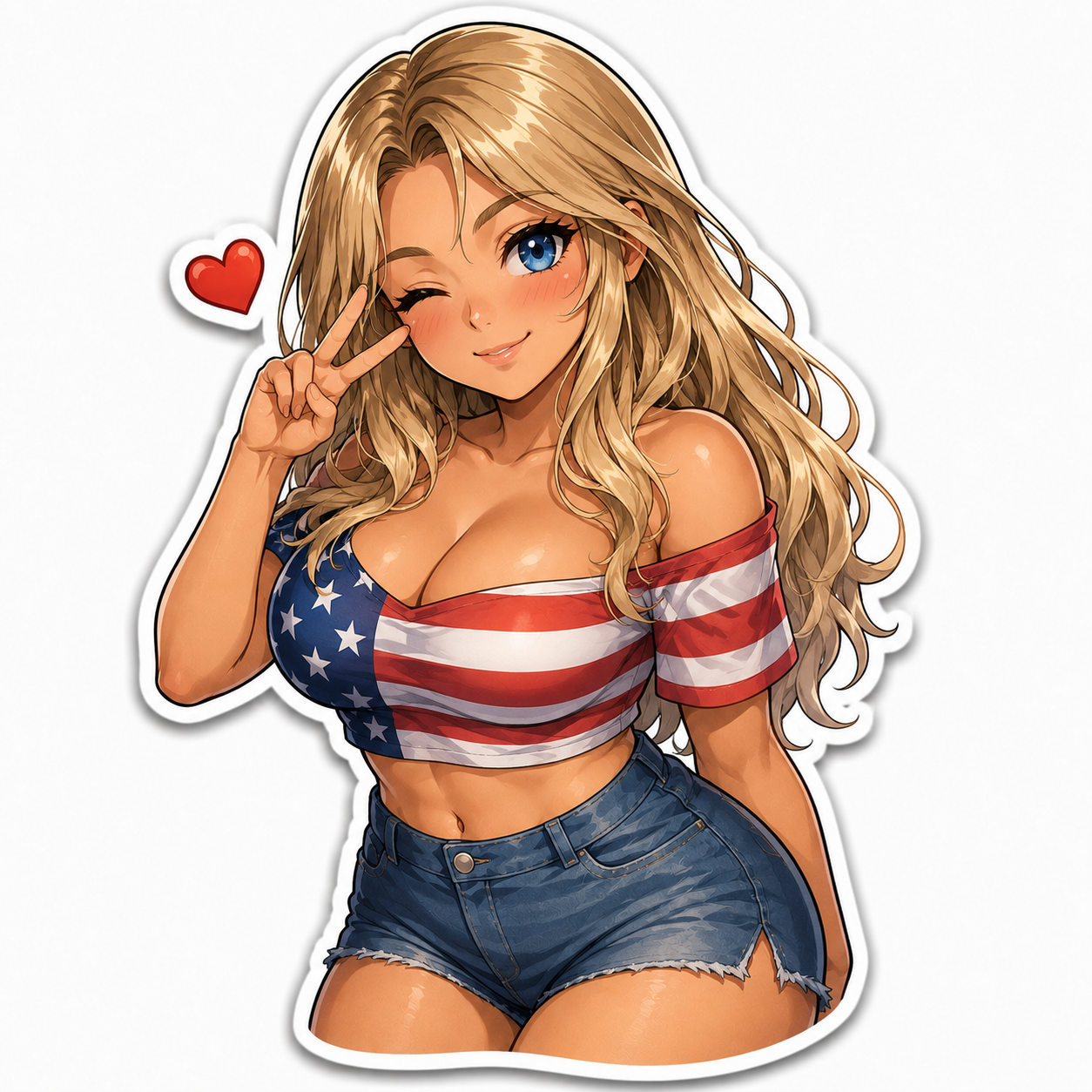 fille us coeur americaine