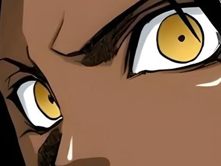 yoruichi shihouin bleach cheveux pourpre violet yeux ambre jaune peau mate desdemone dess fic bloop