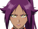 yoruichi-shihouin-bleach-cheveux-pourpre-violet-yeux-jaune-ambre-peau-mate-desdemone-dess-fic-bloop