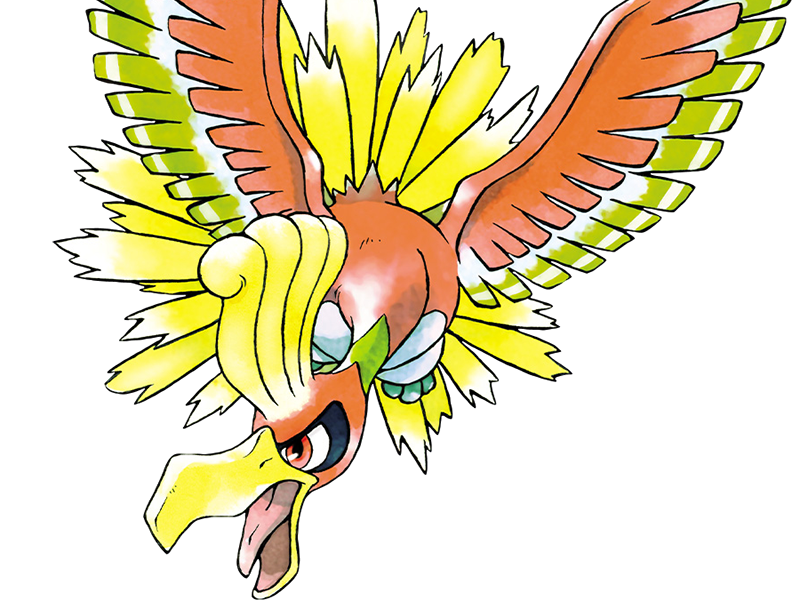 ho-oh ho oh houou pokemon pkm legendaire type feu vol 2g johto arcenciel