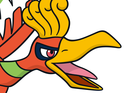 ho-oh ho oh houou pokemon pkm legendaire type feu vol 2g johto arcenciel