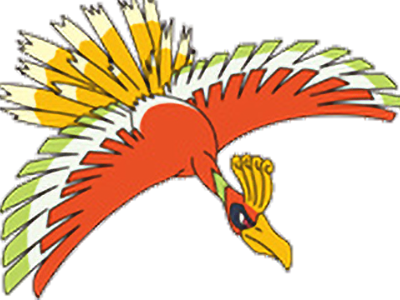 ho-oh ho oh houou pokemon pkm legendaire type feu vol 2g johto arcenciel