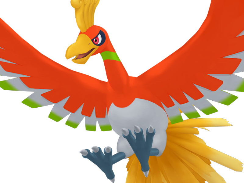 ho-oh ho oh houou pokemon pkm legendaire type feu vol 2g johto arcenciel