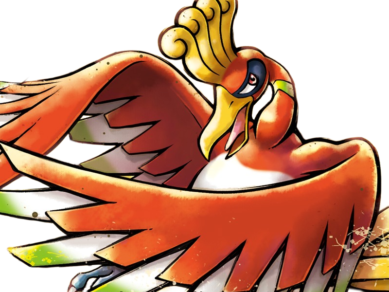 ho-oh ho oh houou pokemon pkm legendaire type feu vol 2g johto arcenciel