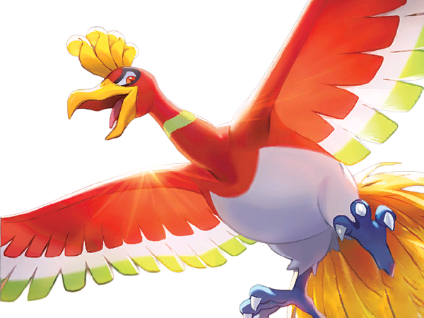 ho-oh ho oh houou pokemon pkm legendaire type feu vol 2g johto arcenciel