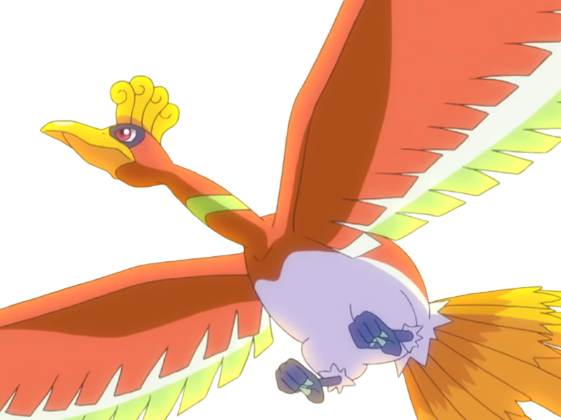 ho-oh ho oh houou pokemon pkm legendaire type feu vol 2g johto arcenciel