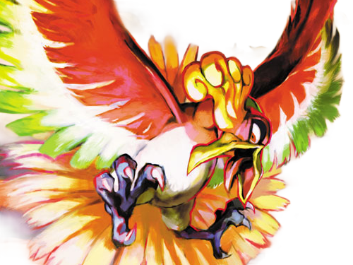 ho-oh ho oh houou pokemon pkm legendaire type feu vol 2g johto arcenciel