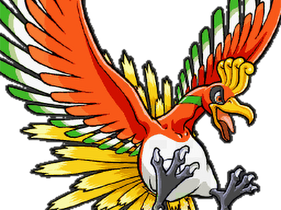 ho-oh ho oh houou pokemon pkm legendaire type feu vol 2g johto arcenciel