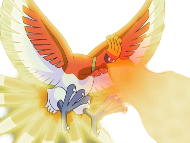 ho-oh ho oh houou pokemon pkm legendaire type feu vol 2g johto arcenciel