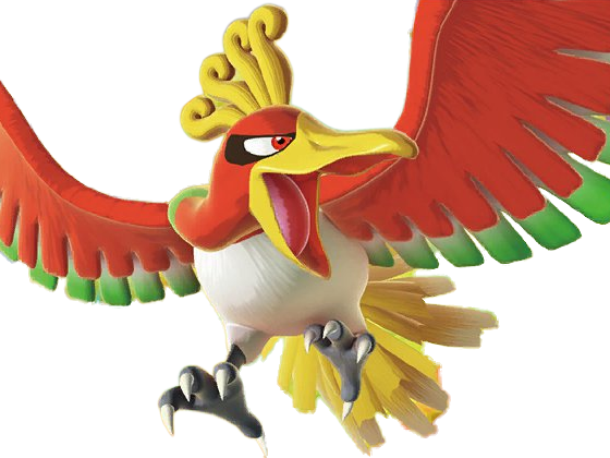 ho-oh ho oh houou pokemon pkm legendaire type feu vol 2g johto arcenciel